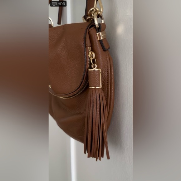 Michael Kors tan leather fold over purse - Picture 3 of 8